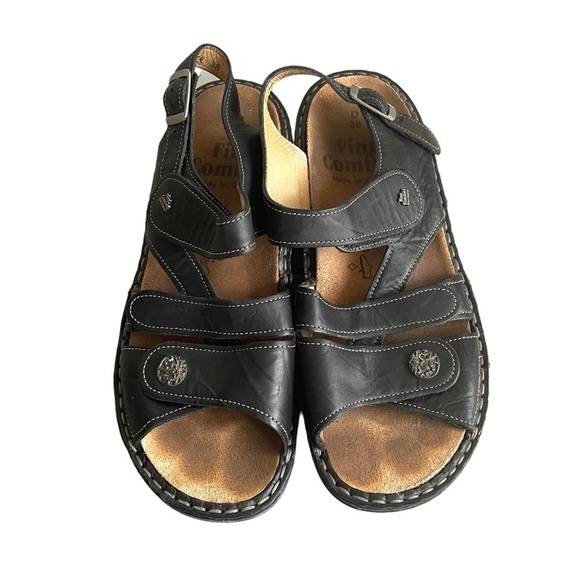 FINN COMFORT Leather Velcro Strap Sandals Black  38 EU - Picture 9 of 9